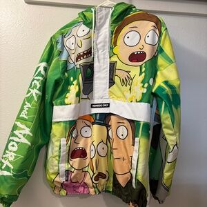 Rick and Morty Members Only Pullover Windbreaker Jacket Sz Medium hoodie